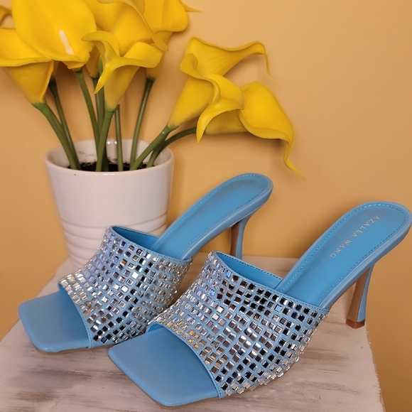 Blue Rhinestone Heels - Picture 1 of 10